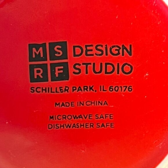 MSRF DESIGN STUDIO Embossed Red Cable Knit Sweater Textured Ceramic Mug / Bowl - Picture 12 of 13